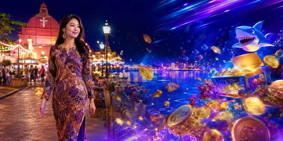 Pemain Melaka bermain permainan memancing dalam talian bergaya batik